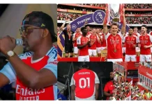 Nigerian Celebrities Celebrate Arsenal’s 22-Year Title Triumph
