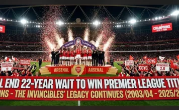 Breaking: Arsenal End 22-Year Wait To Win Premier League Title